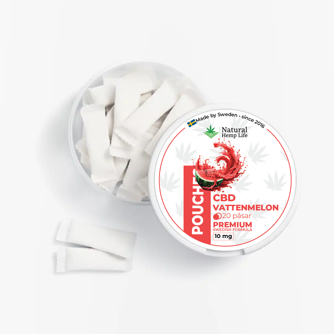 CBD pouches vannmelon boks